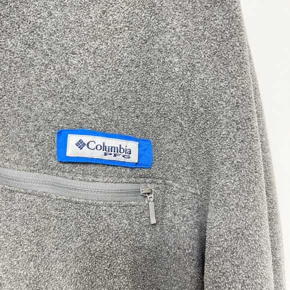 Mens Columbia PFG gray blue fleece sz XL 1/4 button pullover - Picture 3 of 4